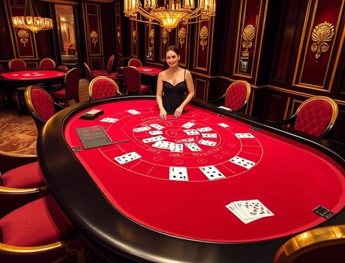 Baccarat dealer training table at Game Setters Las Vegas